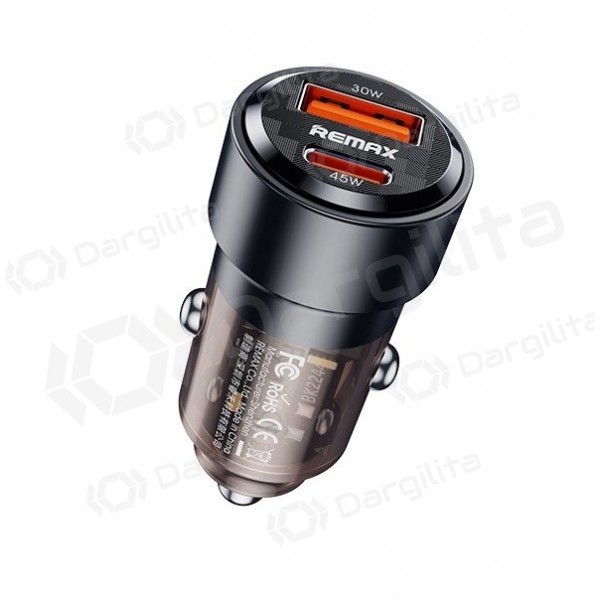 Automobilinis įkroviklis Remax RCC360 75 W USB-C + USB-A PD QC juodas