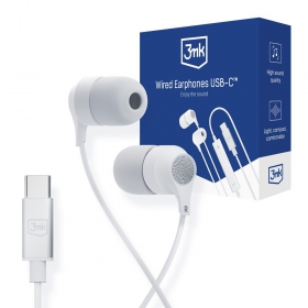 Ausinės 3mk Wired Earphones USB-C