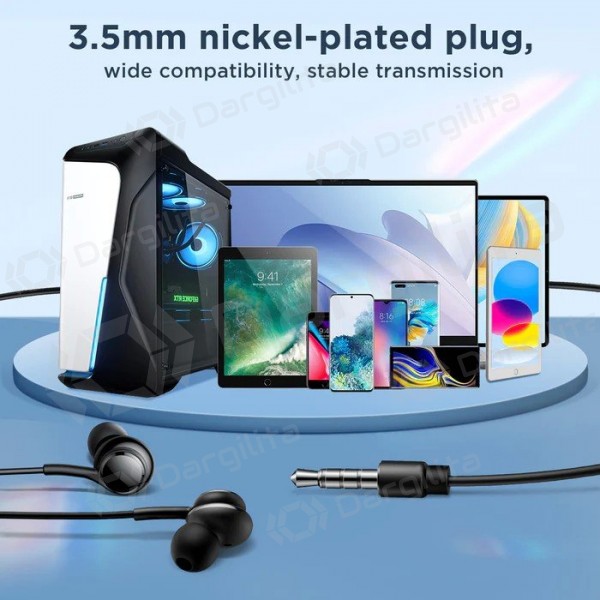 Ausinės su 3.5 mm jungtimi Joyroom JR-EW02 juodos