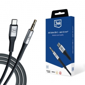 Audio laidas 3mk USB-C į 3.5 mm 1 m juodas