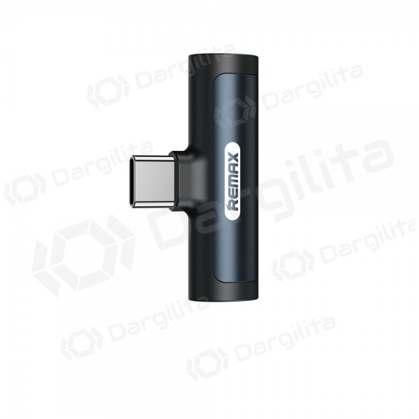Adapteris Remax RL-LA03a iš Type-C į Type-C + 3,5mm (juodas)