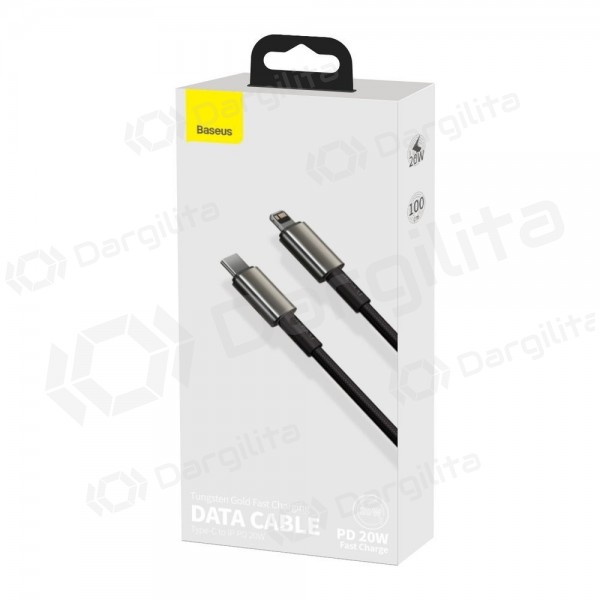 Lightning laidas Baseus Tungsten CATLWJ-01 USB-C į Lightning 1 m PD 20 W juodas