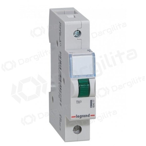 LED indikatorius ant DIN Legrand 604077 (žalias, 230V, TX3 1 mod.)