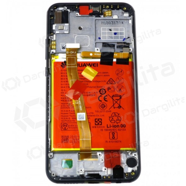 Huawei P20 Lite ekranas (juodas) (su rėmeliu ir baterija) (service pack) (originalus)