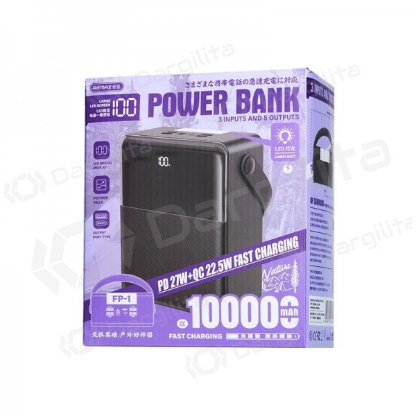 Išorinė baterija (Power Bank) Remax FP-1 100000 mAh 22.5 W, juoda