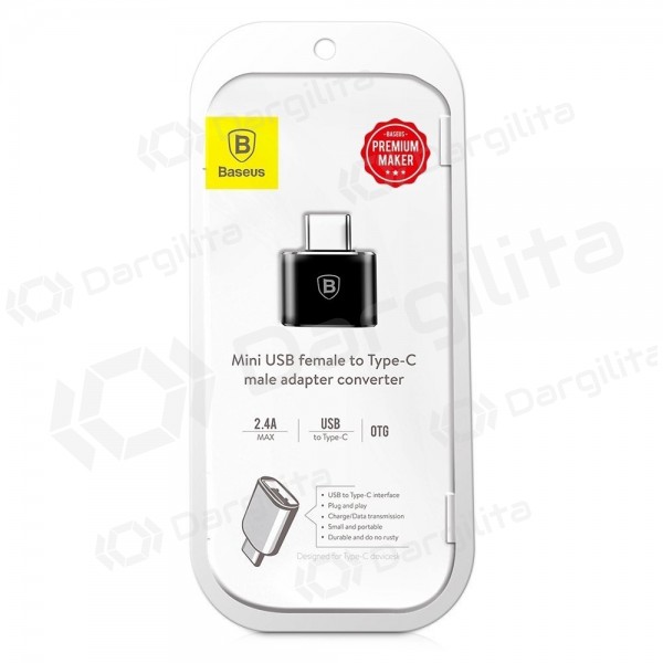 USB-C adapteris Baseus CATOTG-01 USB-A į USB-C OTG juodas