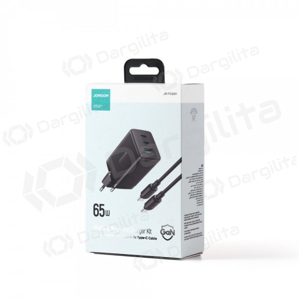 Telefono įkroviklis Joyroom JR-TCG01 65 W 2xUSB-C + USB-A GaN juodas