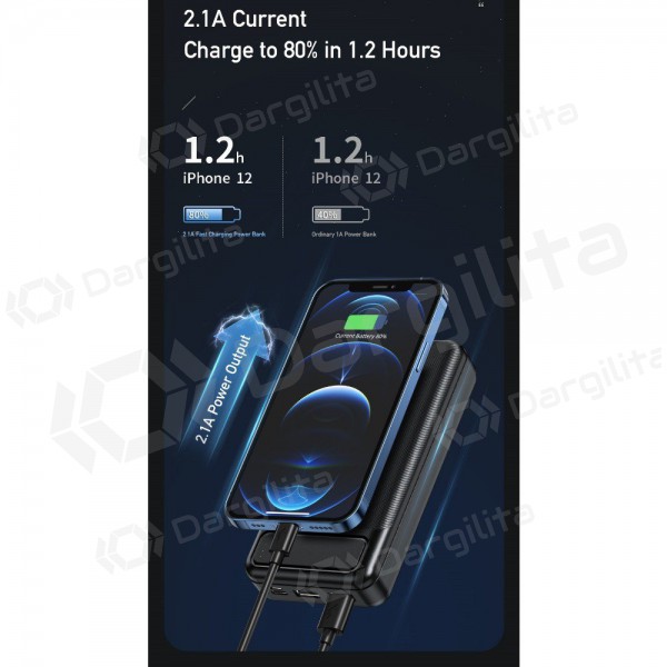 Išorinė baterija Power Bank Awei P6K 5V/2.1A 20000mAh juoda