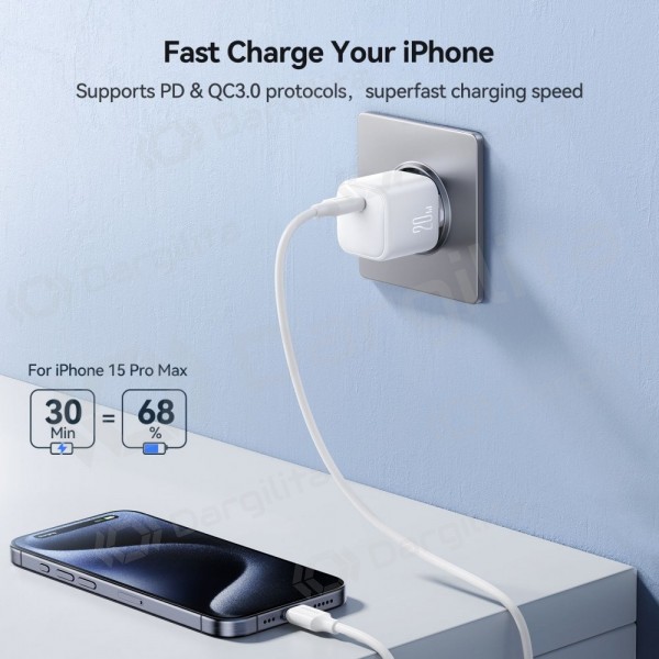 Telefono įkroviklis Joyroom JR-TCG08 20 W USB-C GaN juodas