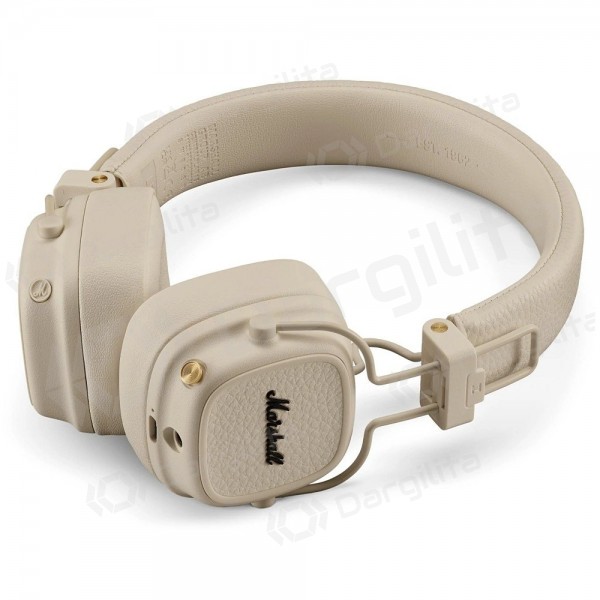 Belaidės ausinės Marshall Major V Bluetooth On-Ear USB-C 3,5 mm kreminės