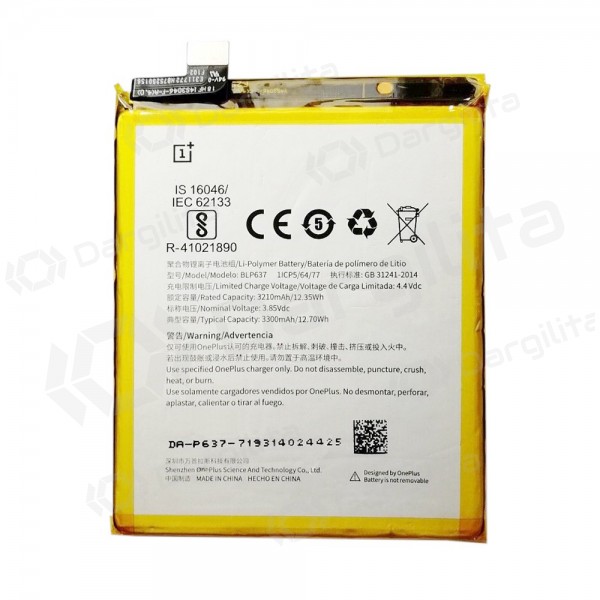 OnePlus 5T (BLP637) baterija / akumuliatorius (3300mAh)