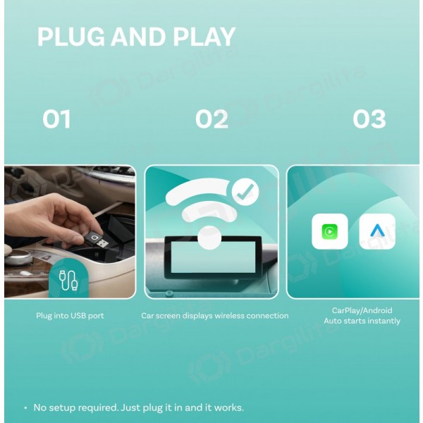 Belaidis CarPlay / Android Auto adapteris Ottocast Mini Aura CA530-T juodas