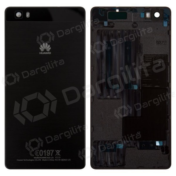 Huawei P8 Lite galinis baterijos dangtelis (juodas) (naudotas grade C, originalus)