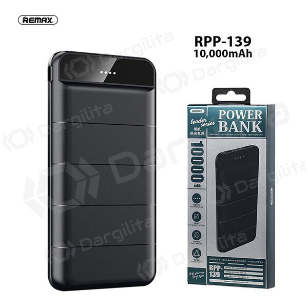 Išorinė baterija Power Bank Remax RPP-139 10000mAh (juoda)