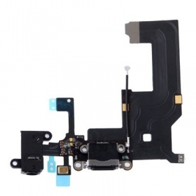 Apple iPhone 5 įkrovimo lizdo ir mikrofono jungtis (juoda)