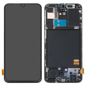 Samsung A405 Galaxy A40 2019 ekranas (juodas) (su rėmeliu) (service pack) (originalus)