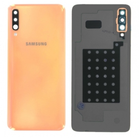 Samsung A705 Galaxy A70 2019 galinis baterijos dangtelis rausvas (Coral Orange) (service pack) (originalus)