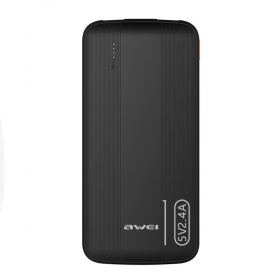 Išorinė baterija Power Bank Awei P20K 5V/2.4A 10000mAh juoda