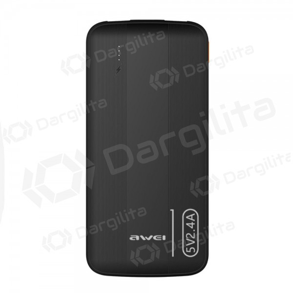 Išorinė baterija Power Bank Awei P20K 5V/2.4A 10000mAh juoda