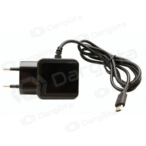 Įkroviklis F13c FastCharging x 2 USB (3.1A) + microUSB (juodas)