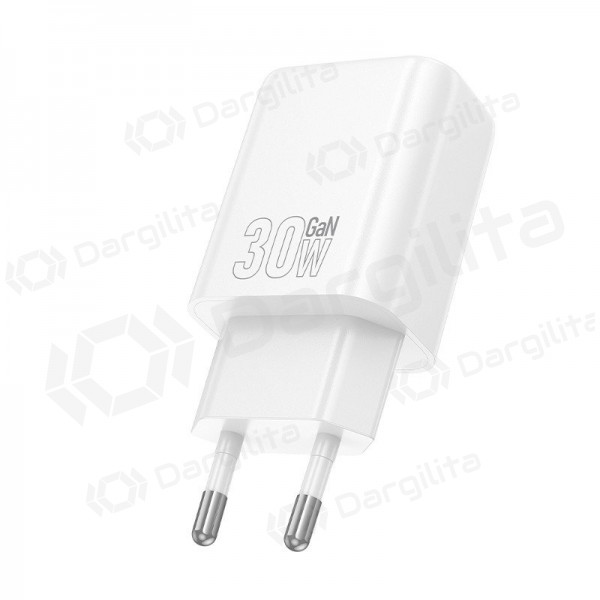 Telefono įkroviklis Hoco N62 30 W GaN USB-C baltas