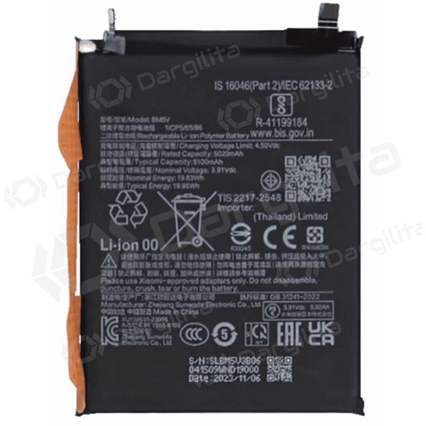 Xiaomi Redmi Note 13 Pro 5G, Poco X6 baterija, akumuliatorius (BM5V) (Premium)