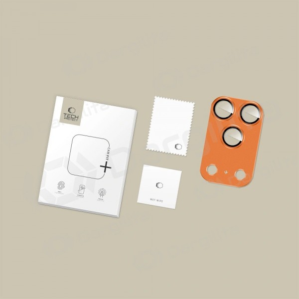 Apple iPhone 17 Pro Max kameros apsauga "Tech-Protect CamFull Fit+" (Cosmic Orange)