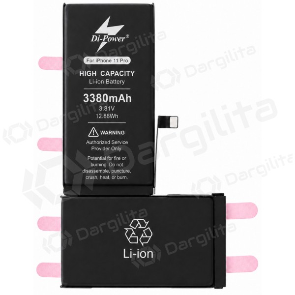Apple iPhone 11 Pro baterija, akumuliatorius Di-Power 3380 mAh (padidintos talpos)