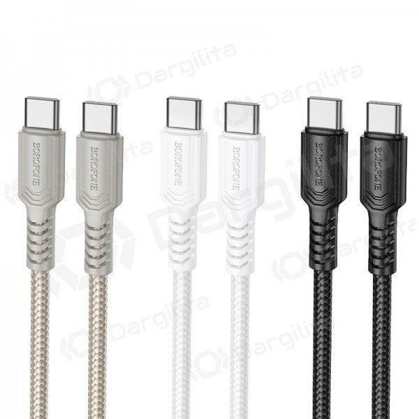 USB-C laidas Borofone BX116 USB-C į USB-C 1 m 60 W baltas