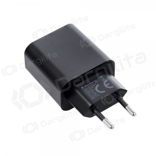 Telefono įkroviklis Blue Star 20 W USB-C su USB-C laidu juodas