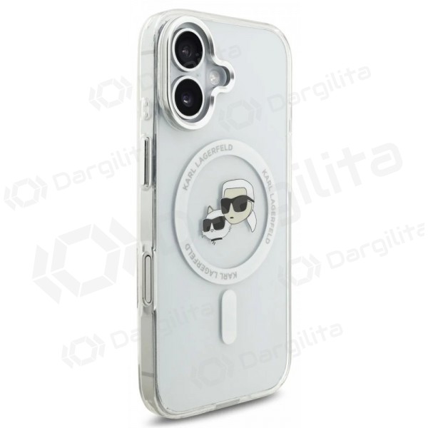 Apple iPhone 17 dėklas "Karl Lagerfeld IML K&CH Heads Metal Frame MagSafe" (skaidrus)