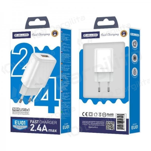 Telefono įkroviklis Jellico EU01 12 W USB-A baltas