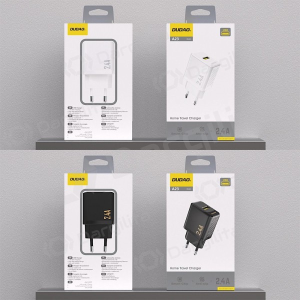 Telefono įkroviklis Dudao A23 12 W USB-A juodas