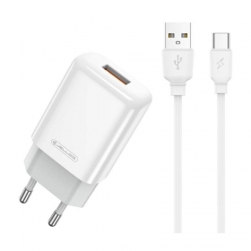 Telefono įkroviklis Jellico EU01 12 W USB-A USB-C baltas