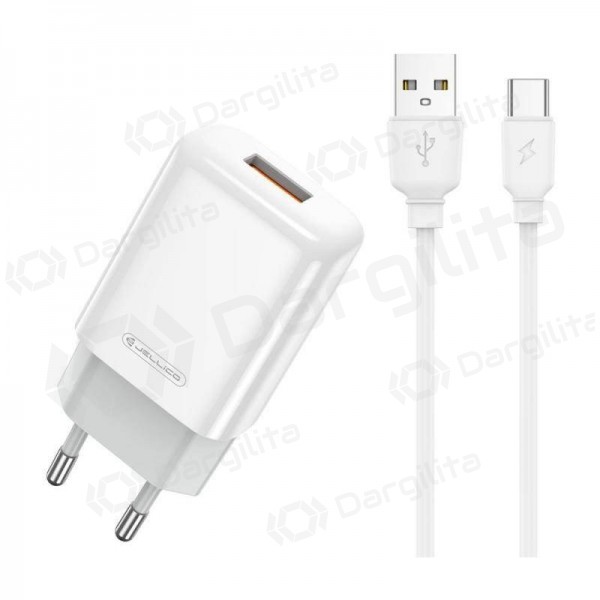 Telefono įkroviklis Jellico EU01 12 W USB-A USB-C baltas