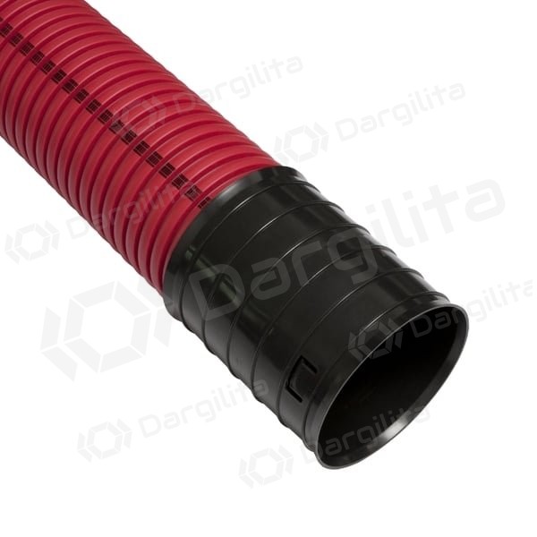 Raudonas gofruotas vamzdis D110 / d92 su viela Pipelife (be halogenų, 750N/5cm, 6m)