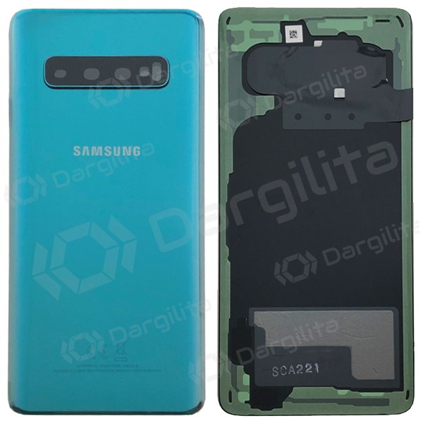 Samsung G973 Galaxy S10 galinis baterijos dangtelis žalias (Prism Green) (naudotas grade B, originalus)