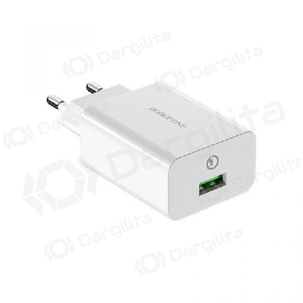 Įkroviklis BOROFONE BA20A Sharp USB + Type-C kabelis (5V 2.1A) (baltas)
