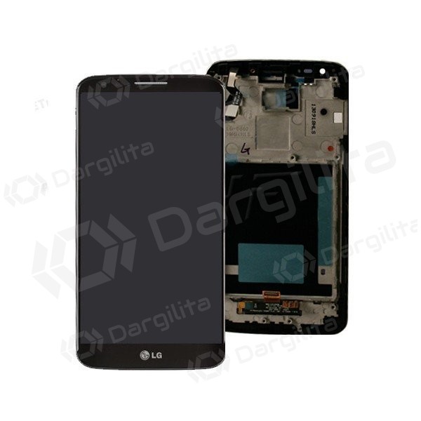 LG D802 Optimus G2 LCD ekranas su liečiamu stikliuku (su rėmeliu) (juodas) (aukšta kokybė)