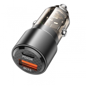 Automobilinis telefono įkroviklis Borofone BZ20A 83 W PD QC 3.0 USB-C + USB-A juodas