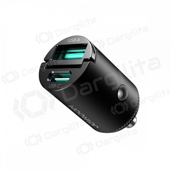 Automobilinis telefono įkroviklis Joyroom JR-CCN18 65 W USB-C + USB-A juodas