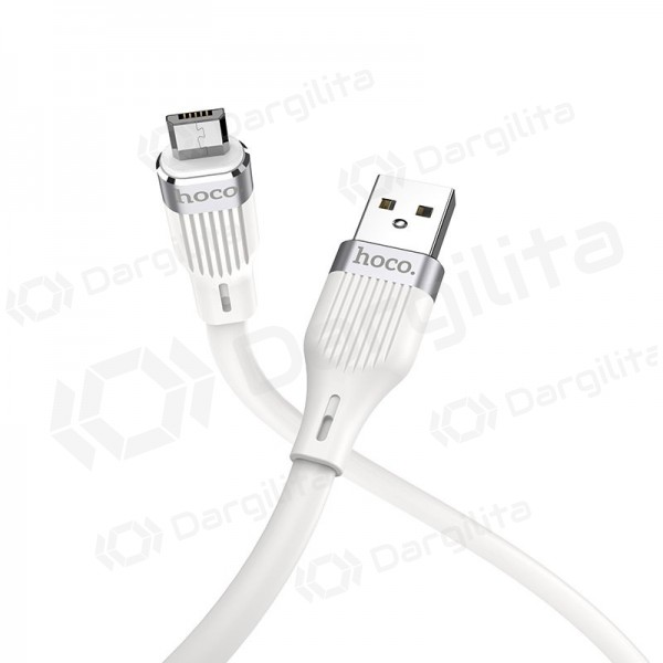 USB kabelis HOCO U72 lightning 1.2m silicone baltas