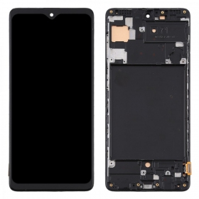 Samsung A715 Galaxy A71 2020 ekranas (juodas) (su rėmeliu) (service pack) (originalus)