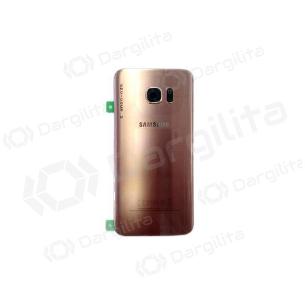 Samsung G935F Galaxy S7 Edge galinis baterijos dangtelis rožinis (rose pink) (naudotas grade A, originalus)