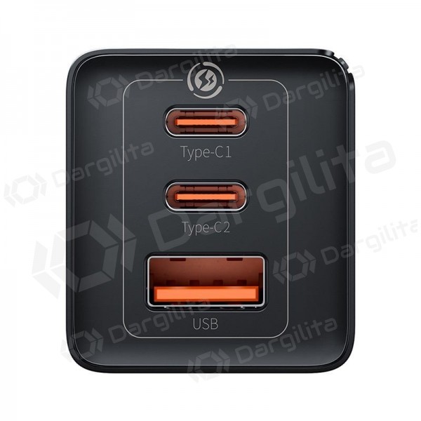 Telefono įkroviklis Baseus GaN5 Pro 65 W 2xUSB-C + USB-A GaN PD QC juodas CCGP120201