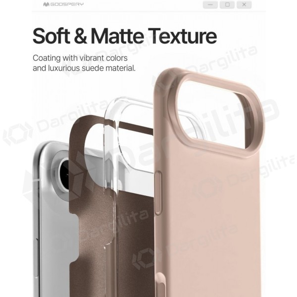 Apple iPhone Air dėklas Mercury "Pure Magsafe Silicon Case" (rožinio smėlio)