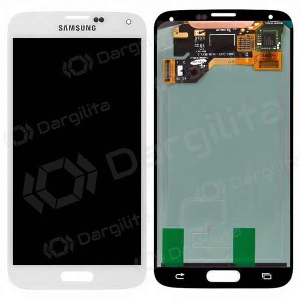 Samsung G900F Galaxy S5 ekranas (baltas) (service pack) (originalus)