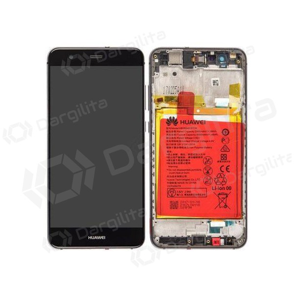 Huawei P10 Lite ekranas (juodas) (su rėmeliu ir baterija) (service pack) (originalus)