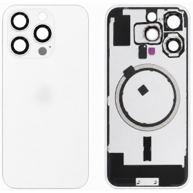 Apple iPhone 16 Pro galinis dangtelis (baltas) (Premium)