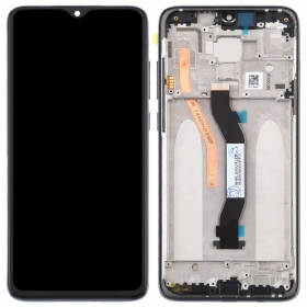 Xiaomi Redmi Note 8 Pro ekranas (juodas) (su rėmeliu) (originalus)